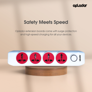 Premium Power Strip - 4 Socket Red color